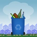 Glass recycling bin Royalty Free Stock Photo