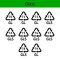 Glass Recycling codes Royalty Free Stock Photo