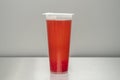 A glass of red berry bubble tea, with a deep garnet red color Royalty Free Stock Photo