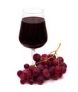 Red wine and grapes