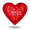 Glass red heart, isolated on white background Royalty Free Stock Photo