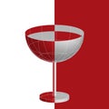 A glass of red liqueur tropical martini cocktail Royalty Free Stock Photo