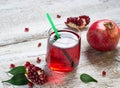 Glass of red pomegranate juice, summer drink Royalty Free Stock Photo