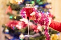 A glass of Red sparkling wine in a female hand Royalty Free Stock Photo