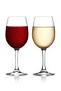 Glass of red and white wine Royalty Free Stock Photo