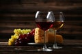 Glass of red and white wine Royalty Free Stock Photo