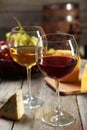 Glass of red and white wine Royalty Free Stock Photo