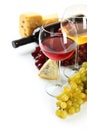 Glass of red and white wine Royalty Free Stock Photo