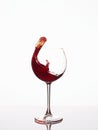 Glass with red wine beautiful still life. Wineglass