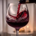 A glass of red wine being swirled to aerate it, revealing its rich color2