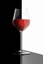 glass of red wine black and white reflections Royalty Free Stock Photo