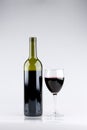 Glass of Red Wine with Bottle Royalty Free Stock Photo