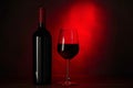 Glass red wine, bottle Royalty Free Stock Photo