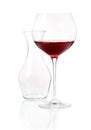 Glass of red wine with carafe Royalty Free Stock Photo