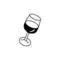 A glass of red wine. Doodle style