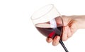 Glass of red wine in female hand Royalty Free Stock Photo