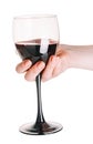 Glass of red wine in female hand Royalty Free Stock Photo