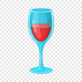 Glass of red wine icon, cartoon style Royalty Free Stock Photo