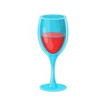 Glass of red wine icon, cartoon style Royalty Free Stock Photo