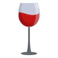 Glass of red wine icon cartoon vector. Festive alcohol drink Royalty Free Stock Photo