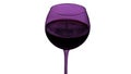 A glass of red wine is isolated on a white background, a glass of wine is purple. Royalty Free Stock Photo