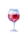 Glass of a red wine. Picture of a alcoholic drink.