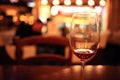 Glass with red wine at restaurant Royalty Free Stock Photo