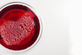 Glass of red wine with shadow.Top view. Abstract red wine bubbles Royalty Free Stock Photo