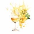 Glass Of Wine And Grapes Royalty Free Stock Photo