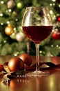 Glass of red wine on table Royalty Free Stock Photo