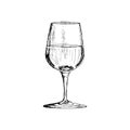 A glass of red wine Vintage Hand Drawn Sketch Vector illustration. Royalty Free Stock Photo