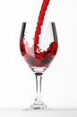 Glass of red wine on white Royalty Free Stock Photo