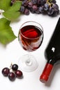 Glass of red wine - white background Royalty Free Stock Photo