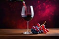 a bunch of grapes, pours red wine into a glass, wine tasting, wine expert, sommelier,