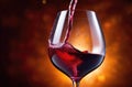 pours red wine into a glass, wine tasting, wine expert, sommelier, burgundy background