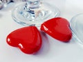 Glass redhearts love valentinesday decoration