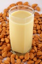 Glass of refreshing and healthy badam milk