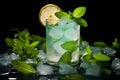A glass of refreshing mint lemonade. Ai Generated.NO.01