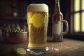 Glass of refreshing radler made with beer and lemon soda Royalty Free Stock Photo