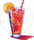 glass of refreshing soda-drink over white