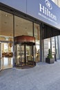 Glass revolving door at Hotel Hilton Grand Place