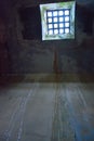 Glass roof in the abandoned catacombs