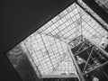 Glass roof Architecture details steel Construction Modern building Royalty Free Stock Photo