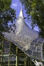 The glass roof construction inside the Olympic Stadium of Munich