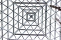 glass roof construction in a mall that forms a beautiful geometry Royalty Free Stock Photo