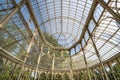 Glass roof of Crystal Palace in the Retiro Park, Madrid, Spain. Royalty Free Stock Photo