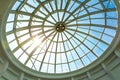 Glass roof dome provides light through, heat dissipation