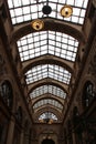 glass roof of a gallery (galerie vivienne) in paris (france) Royalty Free Stock Photo