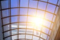 Glass roof with sunny light Royalty Free Stock Photo