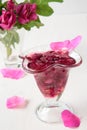 Glass of rose petal jam Royalty Free Stock Photo